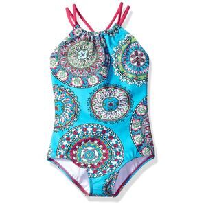 Kanu Surf Girls Beach Sport Halter One Piece Swimsui, Jasmine Aqua Size 8
